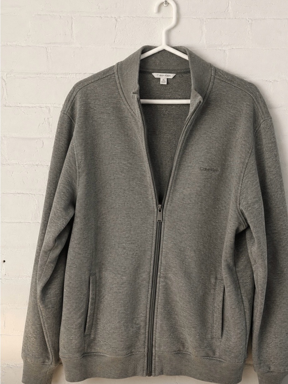 Calvin Klein Men's Gray Full-Zip Sweater